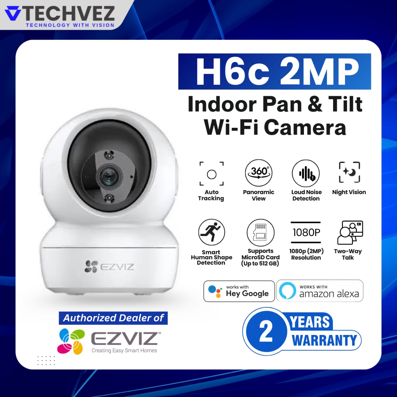 EZVIZ H6c 2MP 1080p Pan Tilt WiFi Camera