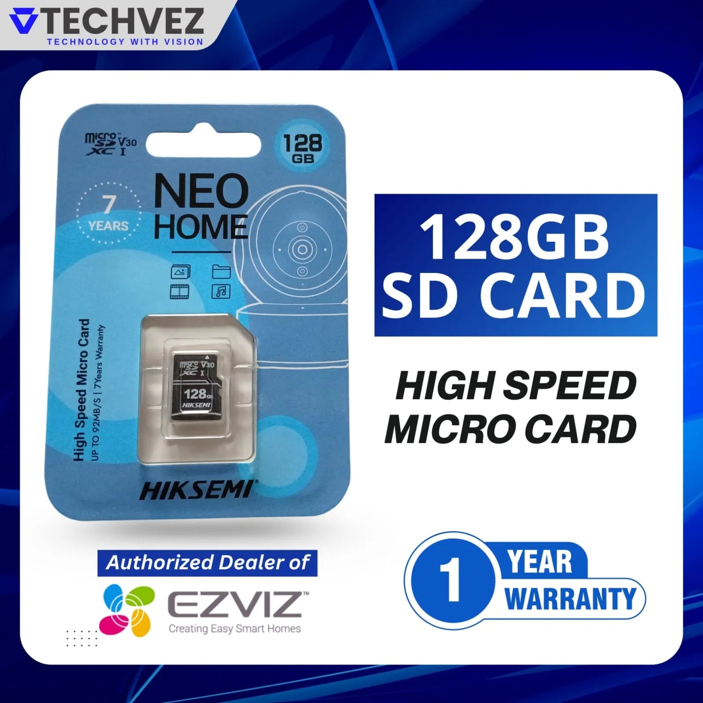 HIKSEMI 128GB Micro Card 92MB/s High Speed Storage