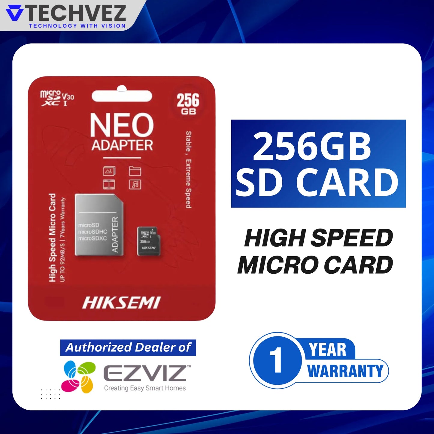HIKSEMI 256GB MicroSD Card 95MB/s High Speed Storage | Smart Security