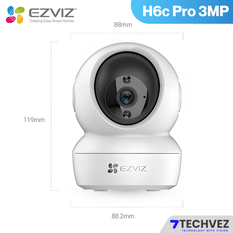 EZVIZ H6C Pro 3MP Smart Pan & Tilt WiFi Camera by Hikvision