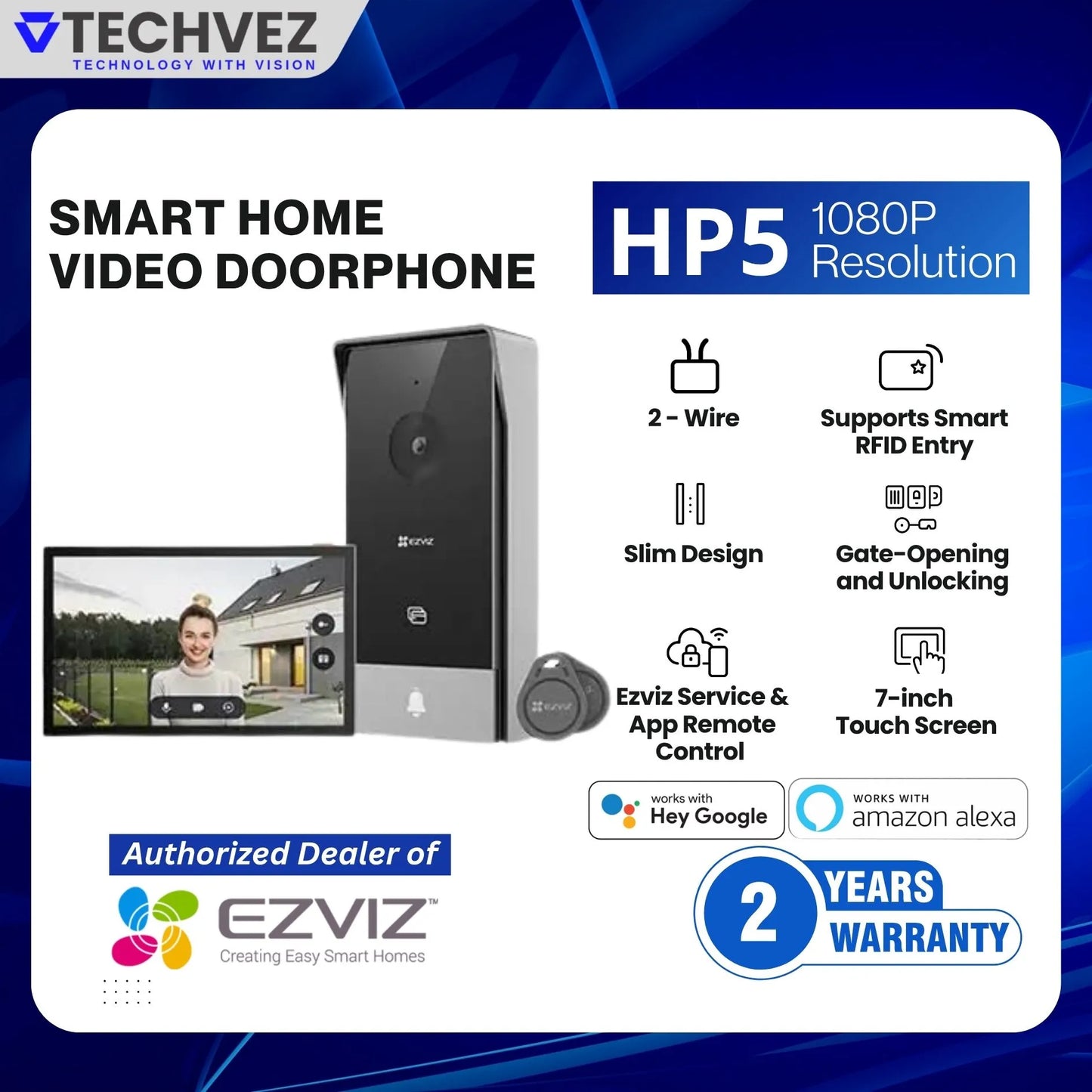 EZVIZ HP5 Smart Video Doorphone | 1080p Touch Screen