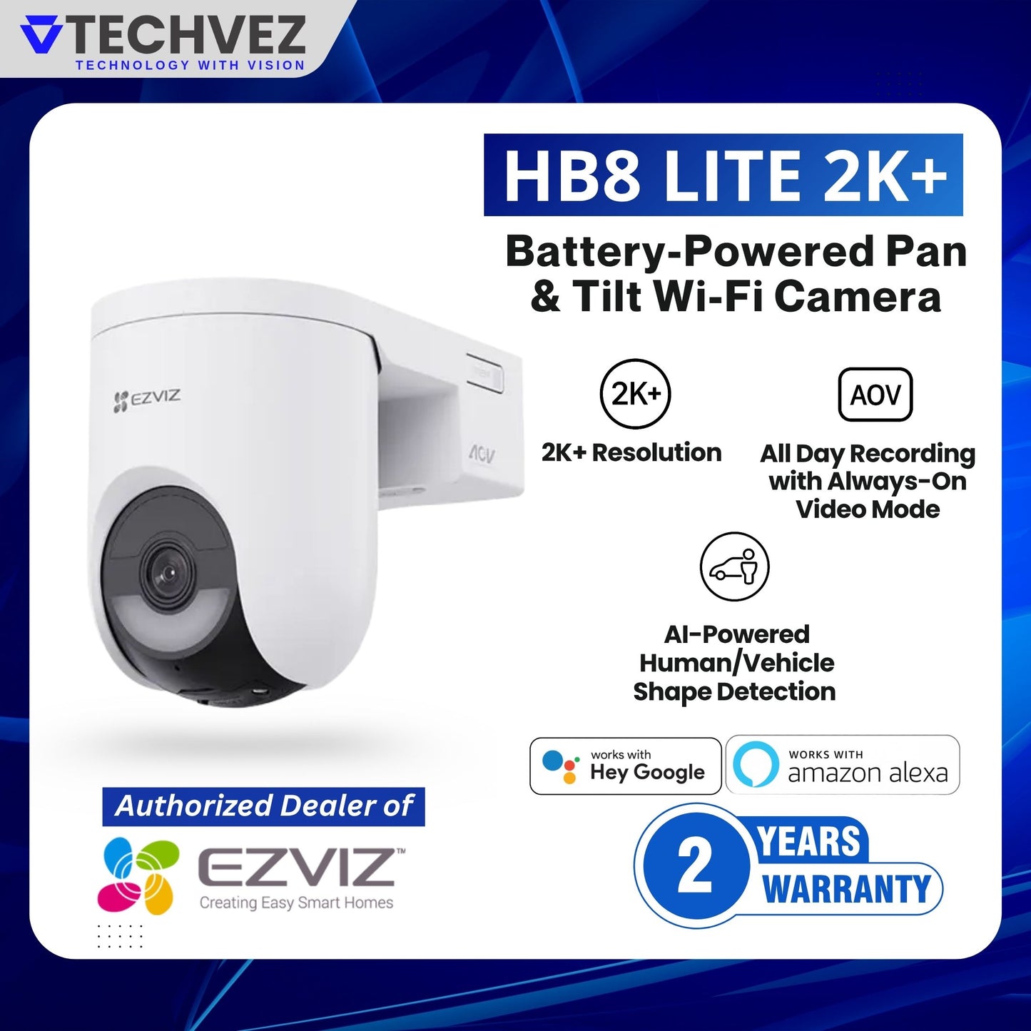 EZVIZ HB8 Lite 4G 2K+ Battery Camera | Smart Security