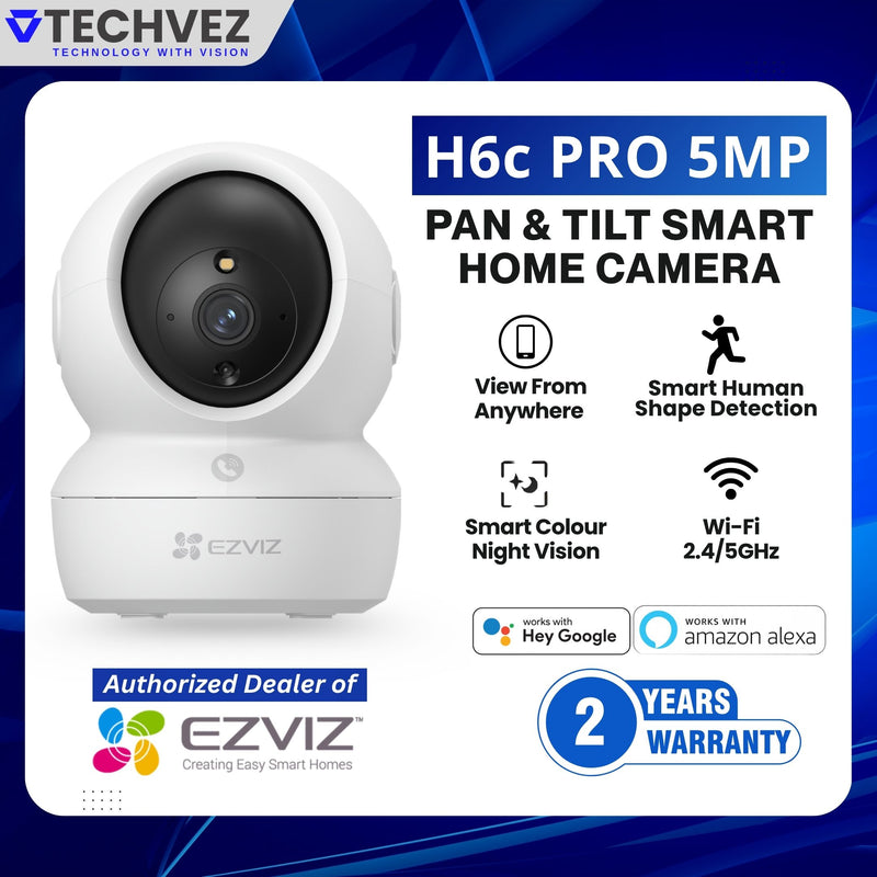 EZVIZ H6C Pro 5MP Smart Pan & Tilt WiFi Camera by Hikvision