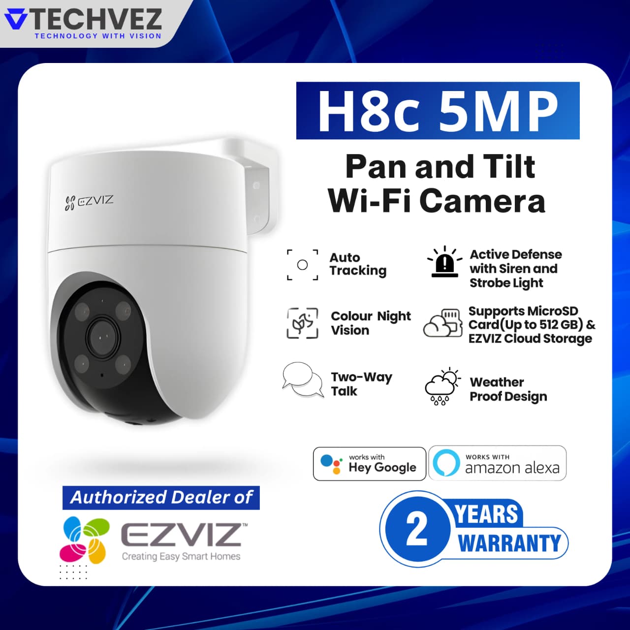 EZVIZ H8C 3K 5MP Outdoor Pan Tilt WiFi Camera