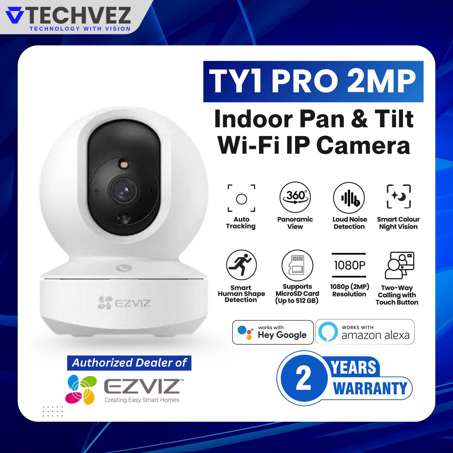 EZVIZ TY1 Pro 2MP Indoor WiFi Camera Pan Tilt
