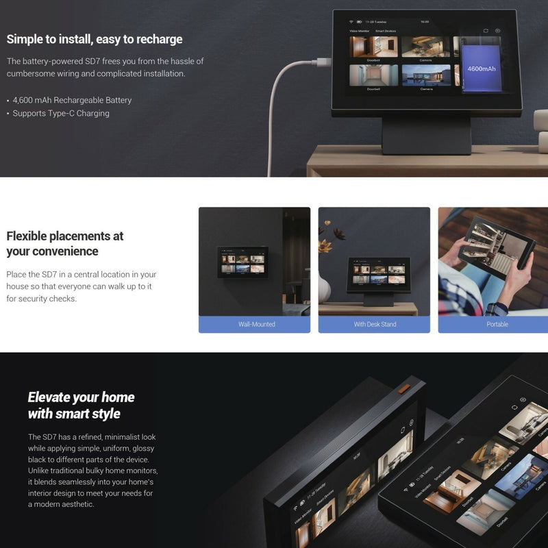 EZVIZ SD7 Smart 7-Inch Wi-Fi Touch Screen by Hikvision